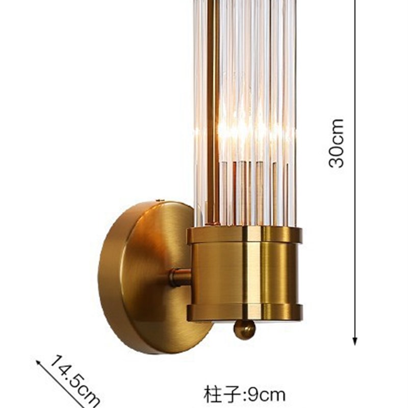 美式简约轻涩壁灯全铜酒店别墅客厅卧室走廊通道现代长条 镜前灯