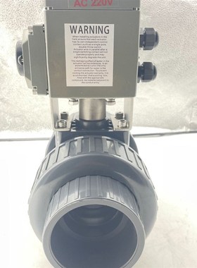 电动塑胶球阀开关型双由令承插式电动UPVC PPH PDVF球阀DN20-100