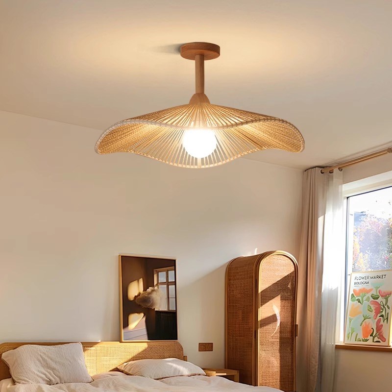 光之圈走廊灯过道灯日式原木风现代简约创意麻绳玄关阳台灯具1
