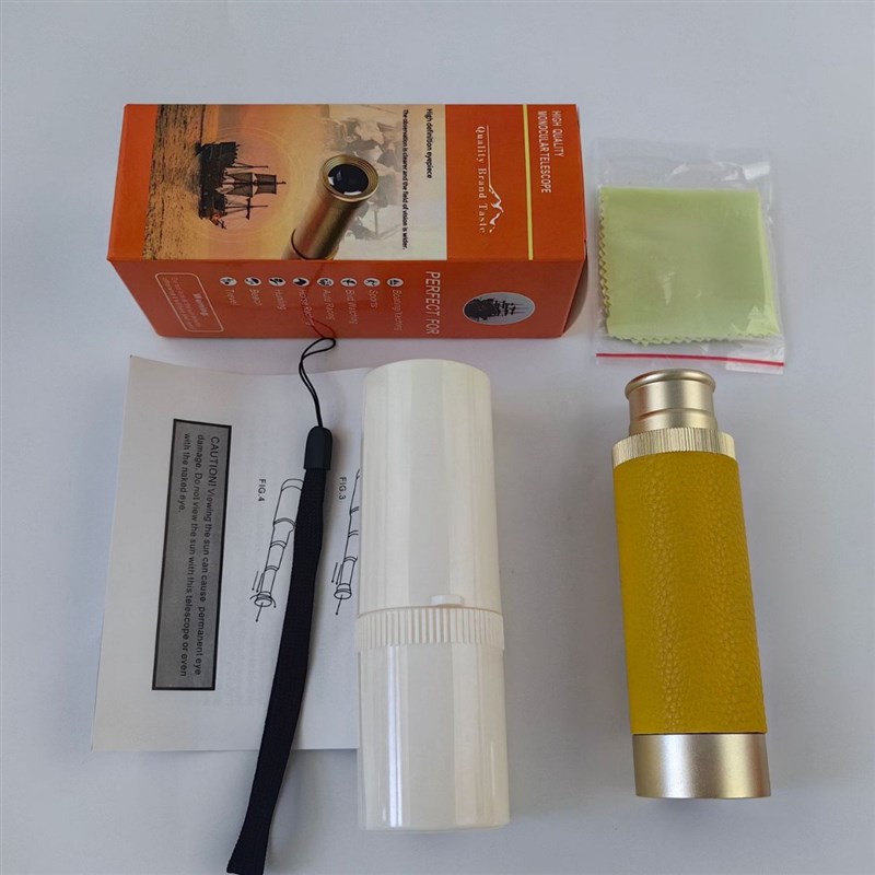 30x40复古海盗望远镜高倍袖珍单筒望远镜拉伸伸缩带收纳盒礼品