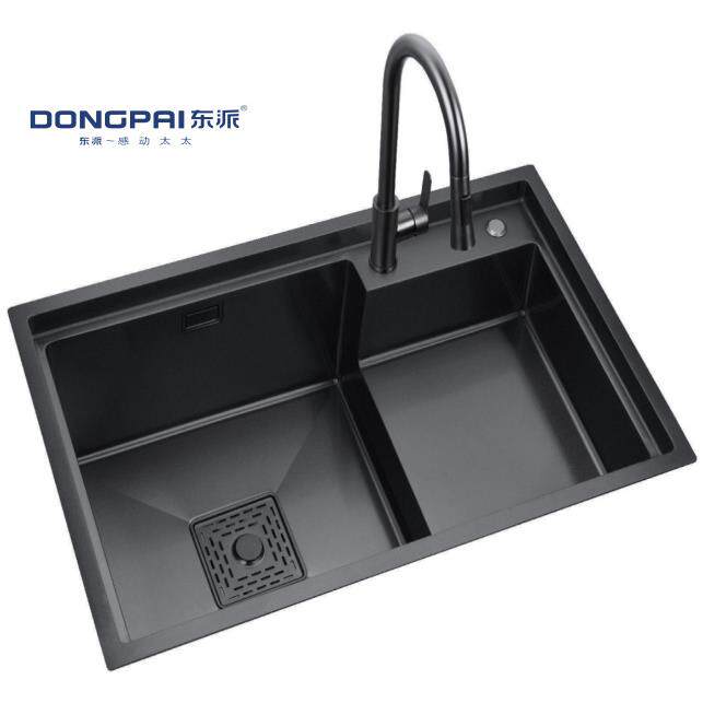 DONGPAI东派-网红手工水槽单筋双筋黑金刚纳米水槽 网红手工盆