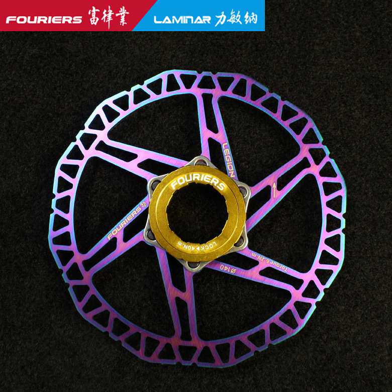 FOURIERS/富律业 BR-D1P-2-LK 单片式碟刹片六钉转中锁镀钛炫彩