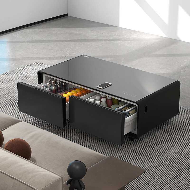 白色多功能智能触控冰箱茶几一体两用客厅2025年新款家用轻奢现代