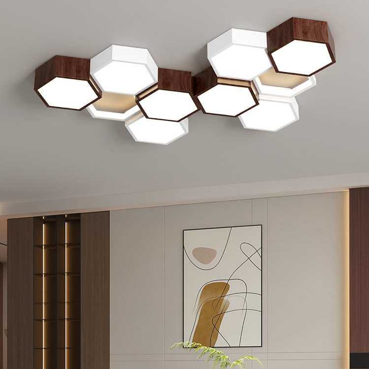 中古风客厅吸顶灯现代大气极简蜂巢灯创意新款北欧主卧灯全屋灯具