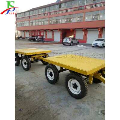 工矿四轮转向远程托运板车集装箱牵引平板拖车港口预制构件运输车