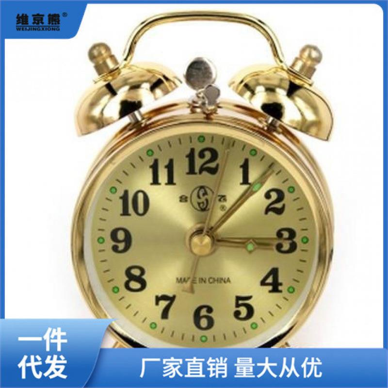 经典老式复古手动发条上劲机械齿轮超大铃声闹钟金属马蹄收赵烛优