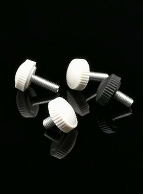 云兴螺丝供应灯饰配件手拧螺丝大胶头白色黑色塑料螺丝m4牙-m6牙