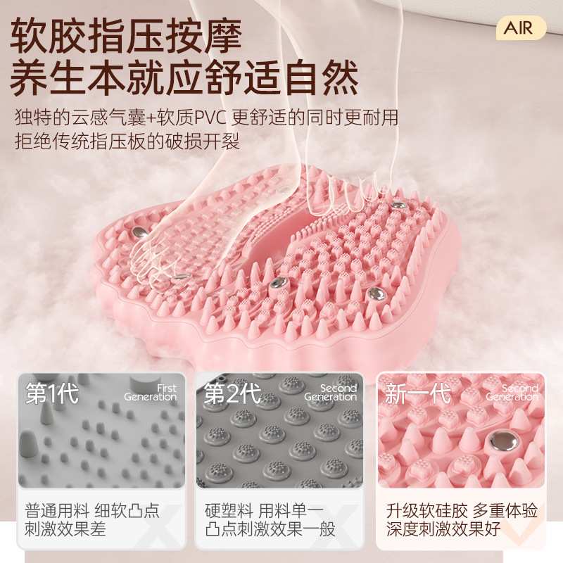 现货充气磁石指压板足底按摩垫家用秋冬慢跑PVC通经脚底按摩垫