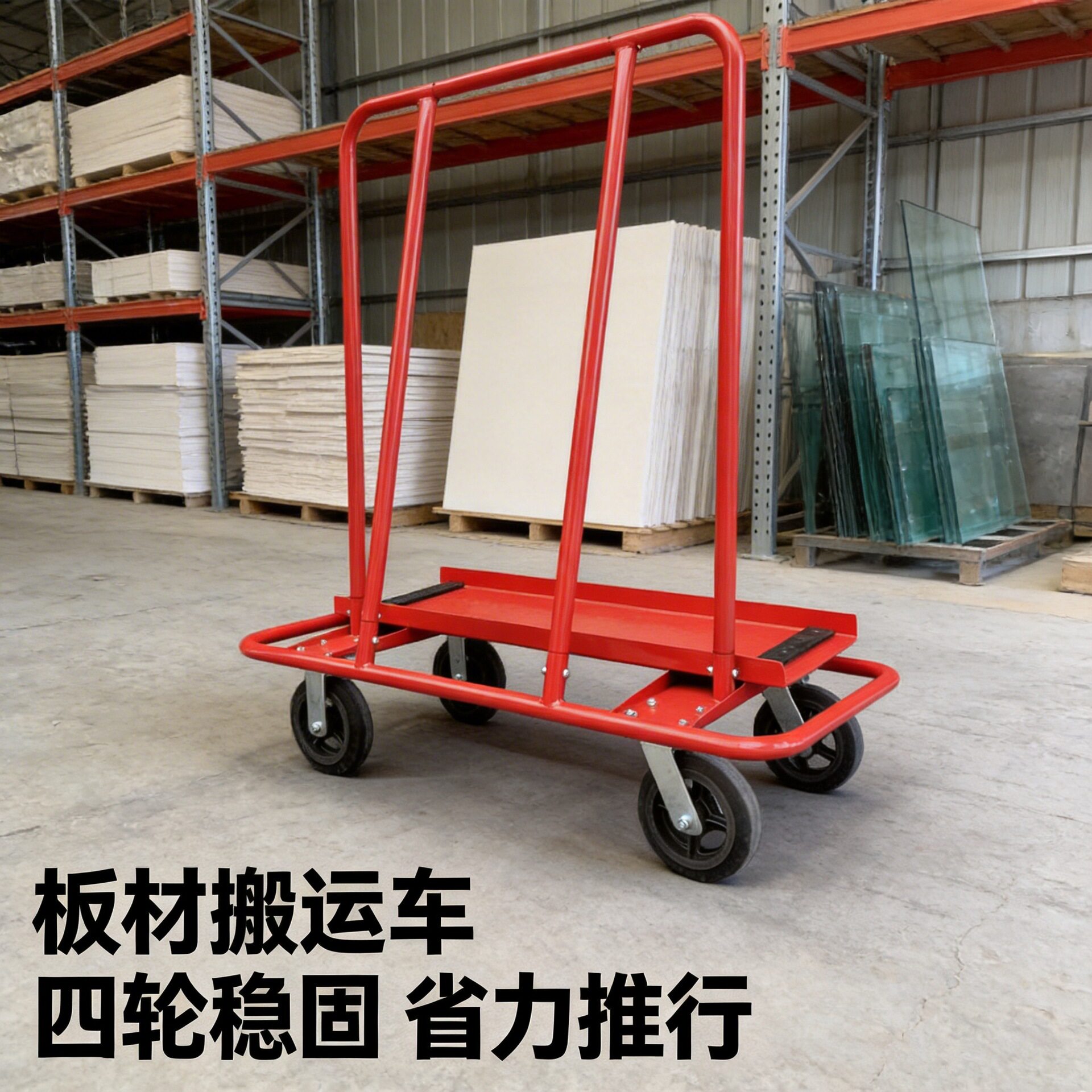 木板石膏板玻璃搬运车木材木板搬运平板手推车带胶皮静音移木车