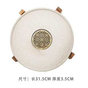 汉陶茶盘新中式茶台陶瓷吸水茶海家用小型干泡台速干长方形茶托盘