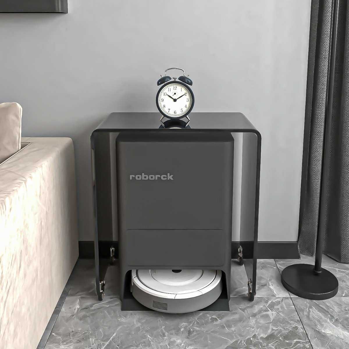 扫地机器人置物架带轮推车亚克力边几黑透云鲸伴侣科沃斯X1N9石头