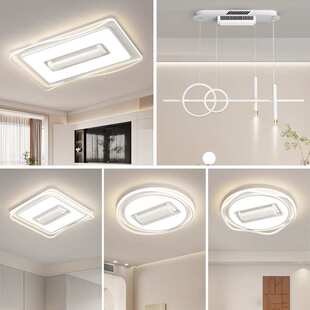 LED全光谱护眼无叶风扇吊灯房间客厅卧室家装中山灯饰具现代简约