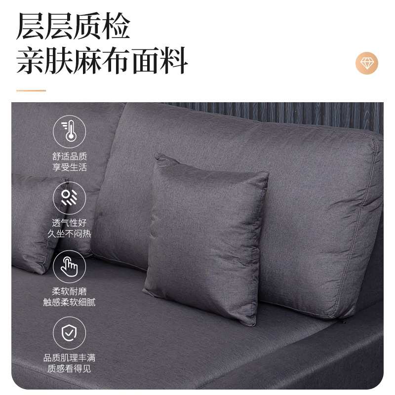三人布艺沙发床两用小户型客厅卧室可折叠沙发极简风家具现代简约