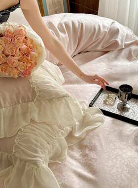 天丝棉公主风四件套法式浪漫少女心春夏裸睡床上用品被套床单4件