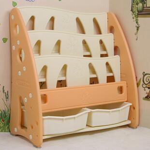 儿童塑料书架家用宝宝绘本架儿童书柜收纳筐简易落地置物架厂货源