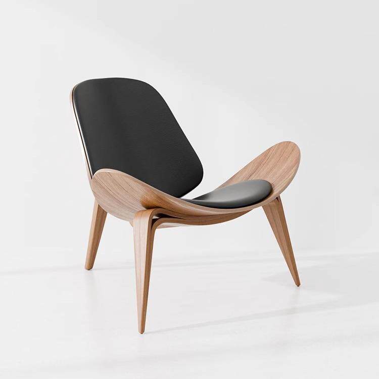 咖啡厅设计师款休闲微笑贝壳椅飞机椅简约售楼部接待单人沙发椅子