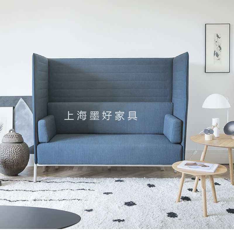 简约现代高背卡座布艺铁艺高背洽谈沙发咖啡厅民宿酒吧茶座沙发椅