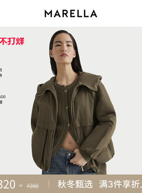 MARELLA 2025秋冬女装短款连帽棉服外套3486075402