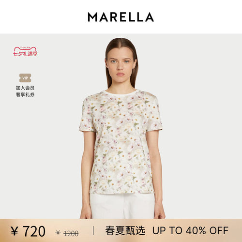 【春夏新降】MARELLA 女装直筒圆领T恤3971016102