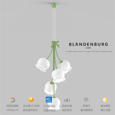 铃兰吊灯意式轻奢创意花朵温馨吧台灯现代简约设计师款浪漫餐厅灯