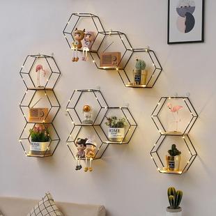 挂墙上的置物架免打孔简约创意北欧客厅装饰品卧室餐厅房间收纳架