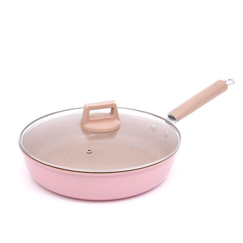 创意新款精铁材质不粘锅安全麦饭石涂层煎锅西式牛排煎锅炒锅