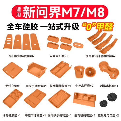 适用26款新问界M7防滑垫M8中控硅胶垫储物盒专用内饰用品车内配件