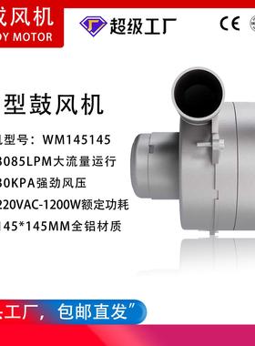 WM145145-220V大风力风机1200W无刷直流离心高压鼓风机伟成包邮