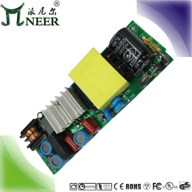 印度使用 25-60W9-12串1000-1500MA 高PF BIS 无频闪面板灯电源
