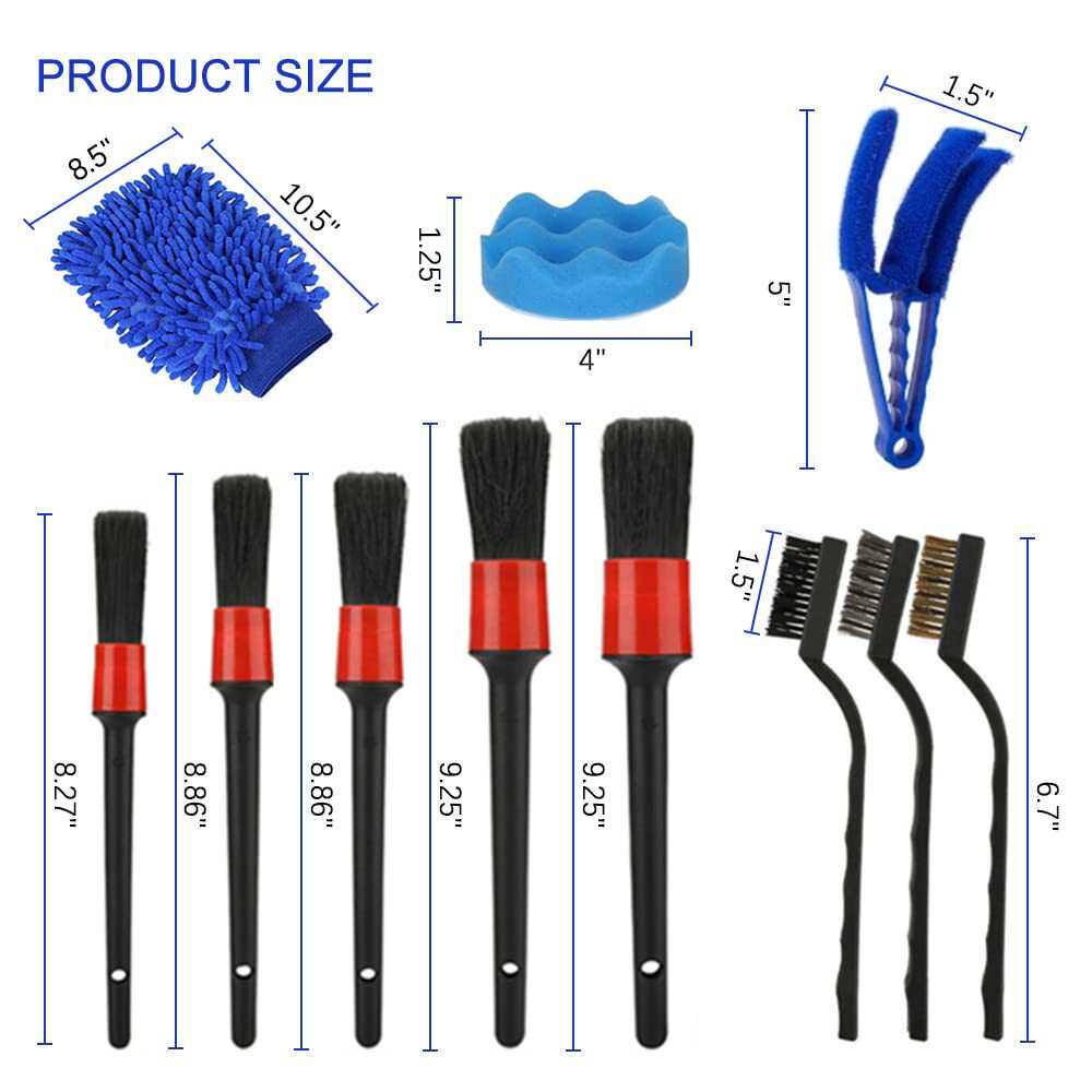 厂家货源蓝色汽车清洁套装25件洗车电钻刷打蜡海绵手套内饰清洗刷