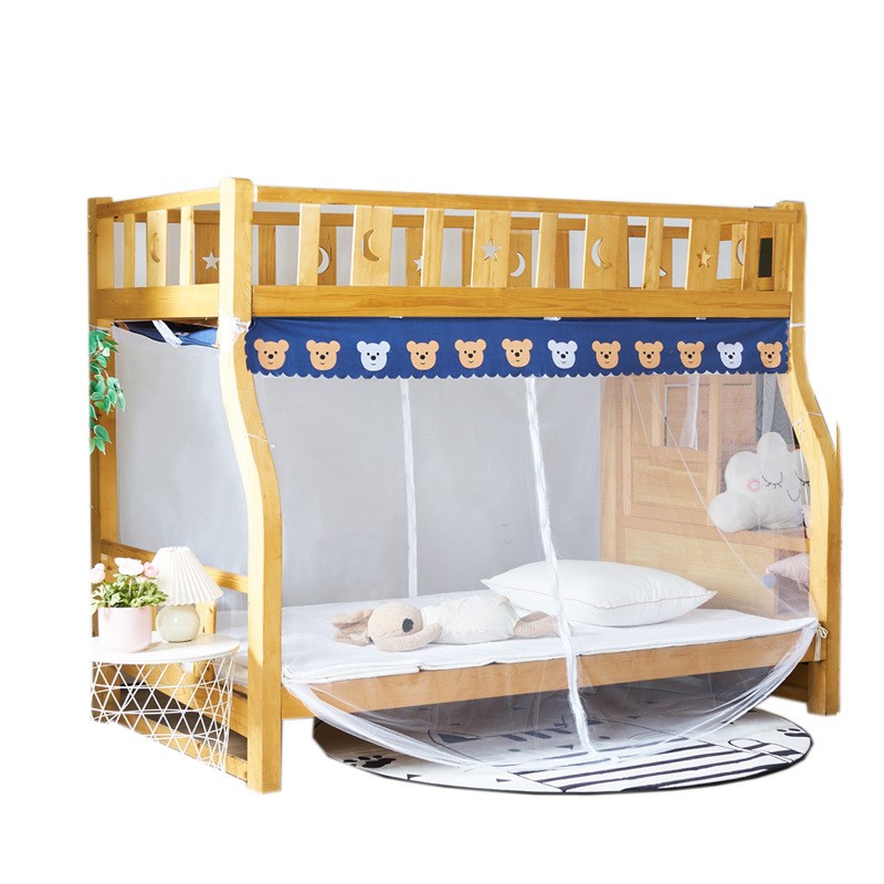 子母床蚊帐下铺专用双门拉链磁吸1.2m1.35m1.5儿童梯形高低上下床