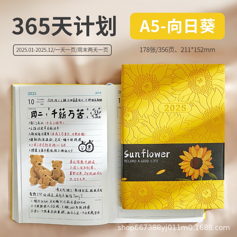2025年日程本a5笔记本本子每日计划表工作用记事本时间管理日记本