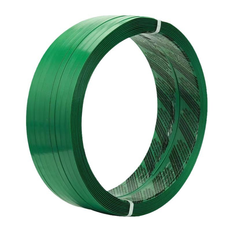 1608塑钢带PET塑钢打包带pet不劈裂手工塑钢带不脱胶1610绿色塑钢