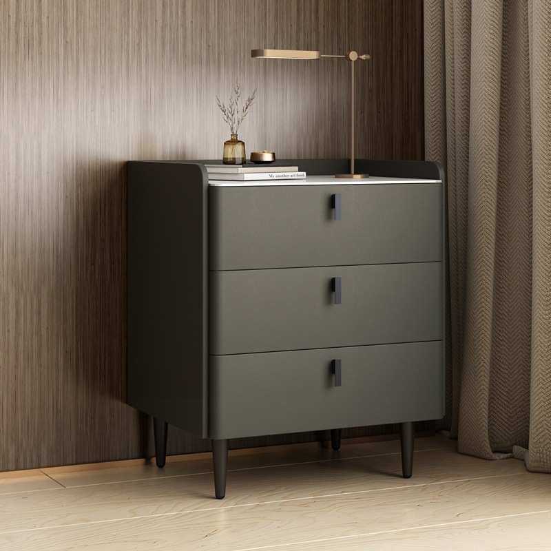 实木意式床头柜简约现代轻奢家用整装岩板卧室床边柜迷你储物收纳,3C数码配件,USB灯,淘宝优惠券,粉丝福利购,淘宝优惠卷