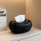 饰纸巾盒客厅摆件茶抽纸盒高颜值几餐巾纸纳盒北欧装 584陶瓷收盒