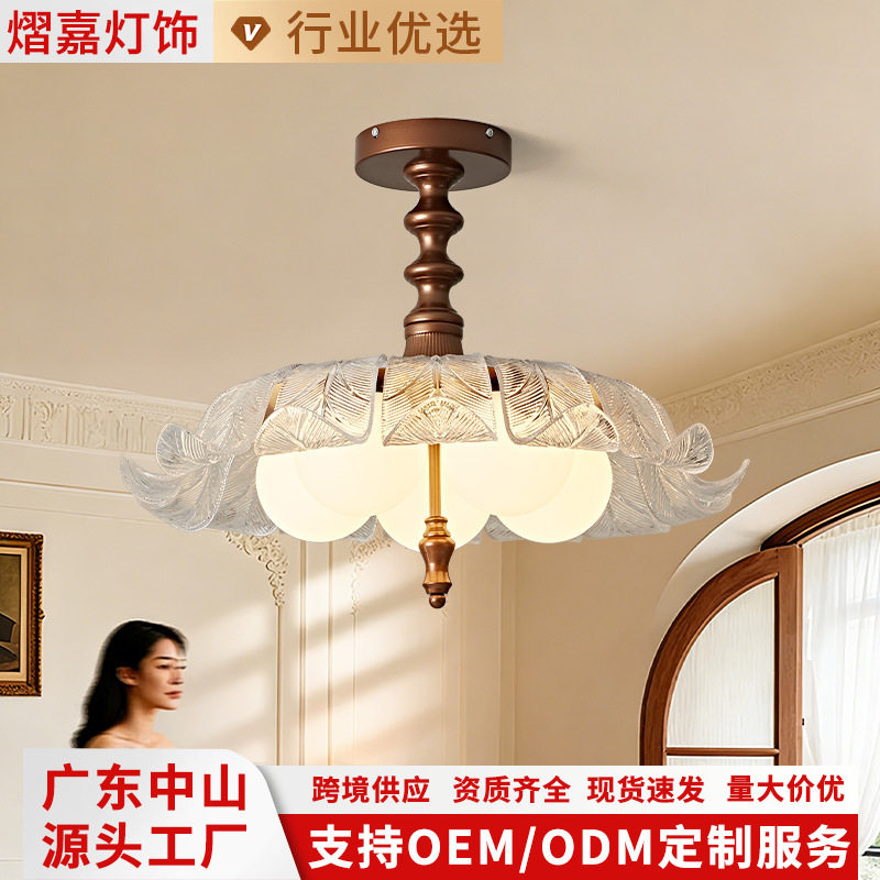 法式中古风复古卧室灯南洋风吸顶灯简约创意吊灯2025新款主卧灯具
