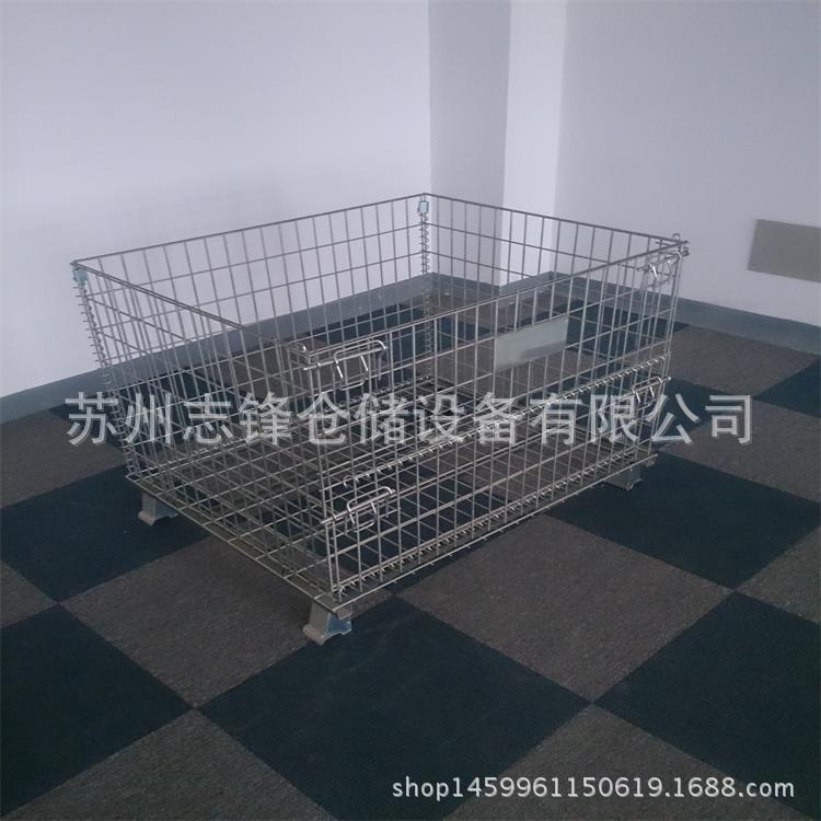 苏州 无锡仓库笼 重型仓储笼带轮子 折叠式仓储笼1000*800*840