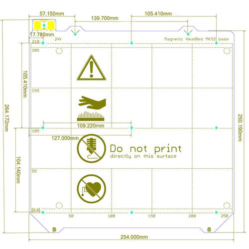 3D打印机配件Prusa i3 MK3/MK2S 3d打印机MK52加热床 24V MK3热床
