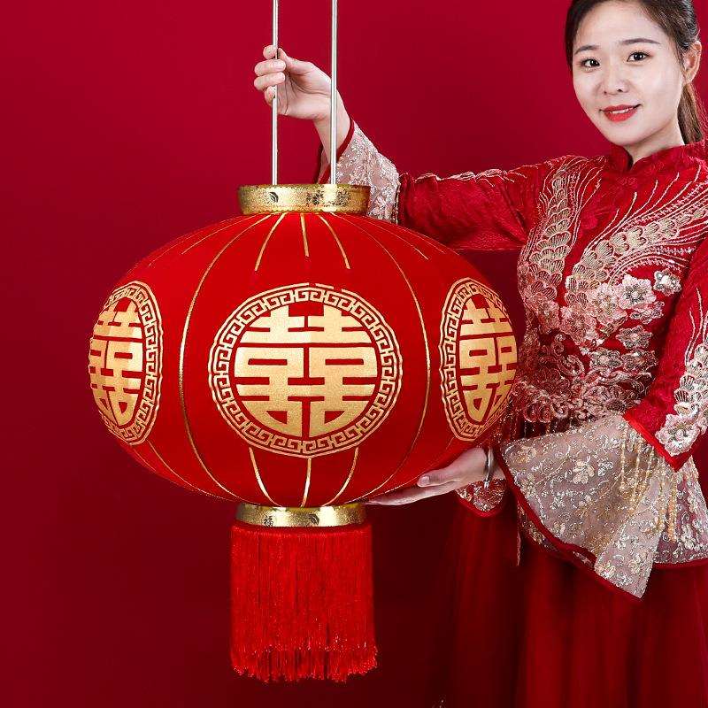 中式传统大红色灯笼结婚婚礼大门布置婚房装饰结婚喜庆用品大全