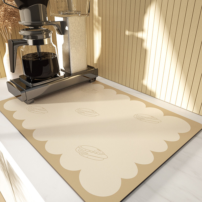 咖啡机厨房沥水垫餐具碗盘餐垫茶水间桌面茶几台面硅藻泥吸水杯垫