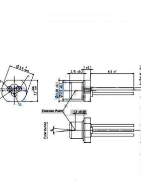 进口激光二极管520nm 50mw 绿色绿光激光管TO18-3.8mm PL520B