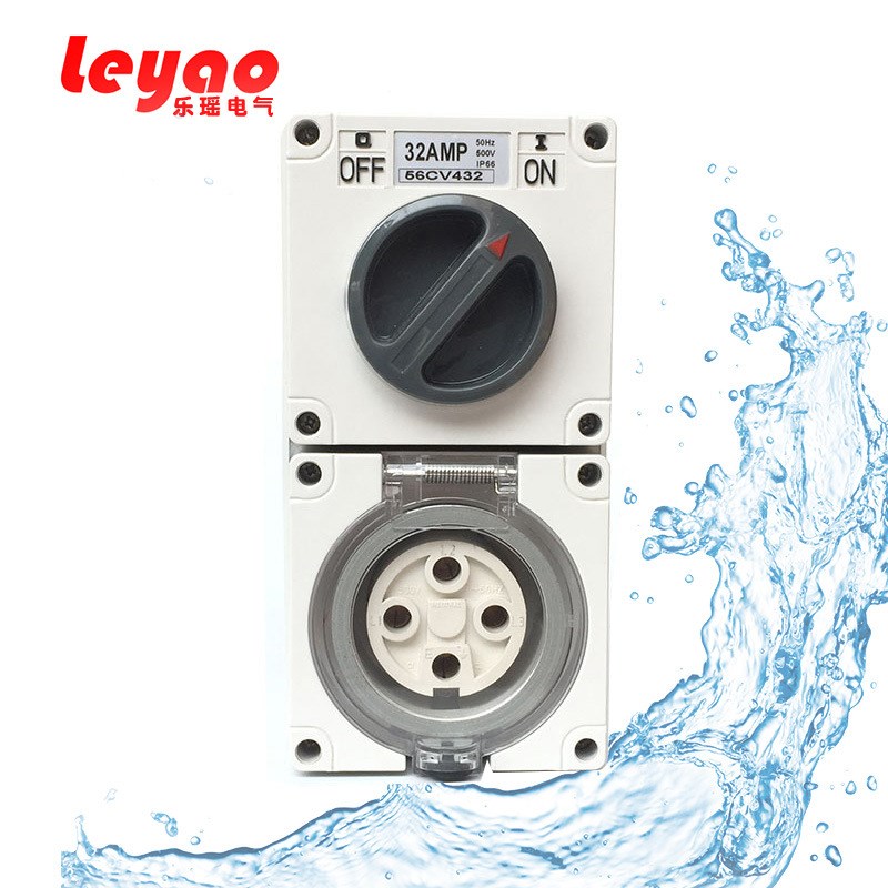 防水组合插座澳标开关插座澳式防雨插座4孔32A 开关插座56CV432