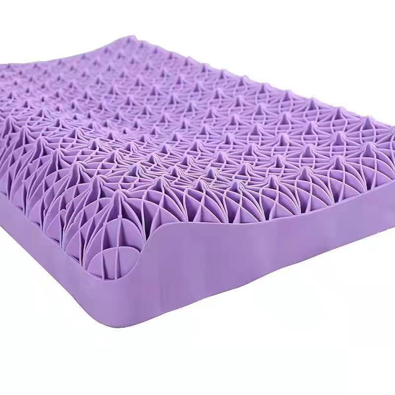 源头工厂TPE果胶枕无压枕高弹紫色网格枕头可水洗释压深睡凝胶枕