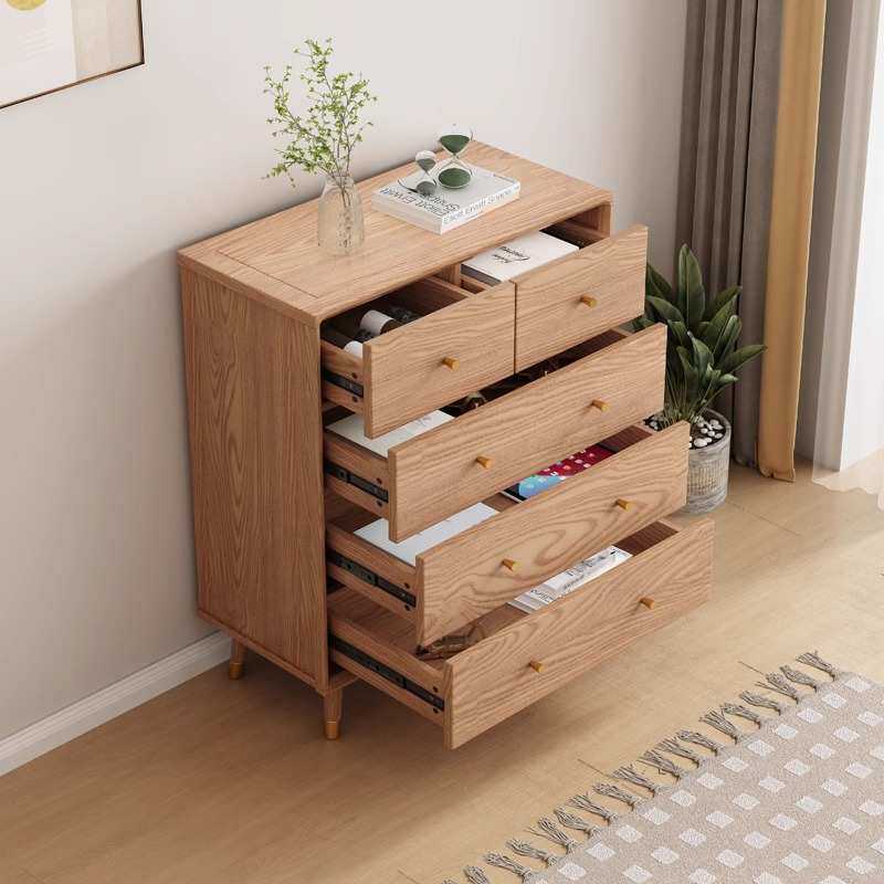 北欧白蜡木实木储物斗柜小户型日式简约客厅收纳五六斗边柜原木风