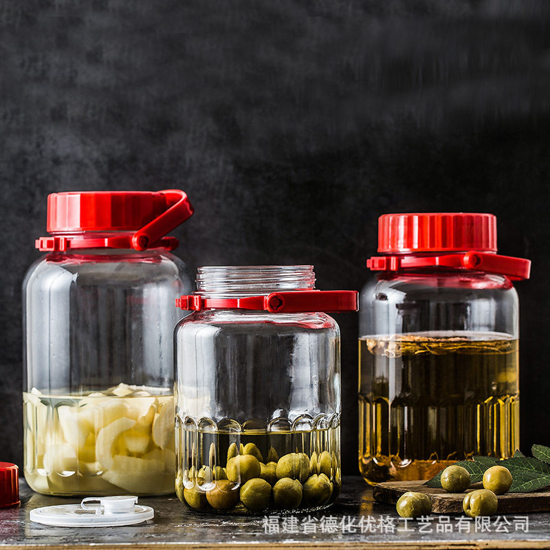 进口泡酒罐玻璃塑料罐酿酒罐酵素瓶罐子家用密封储物储粮密封瓶大
