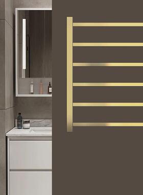 ozon智能电热毛巾架浴室触屏定时加热浴巾架金色碳纤维毛巾烘干架