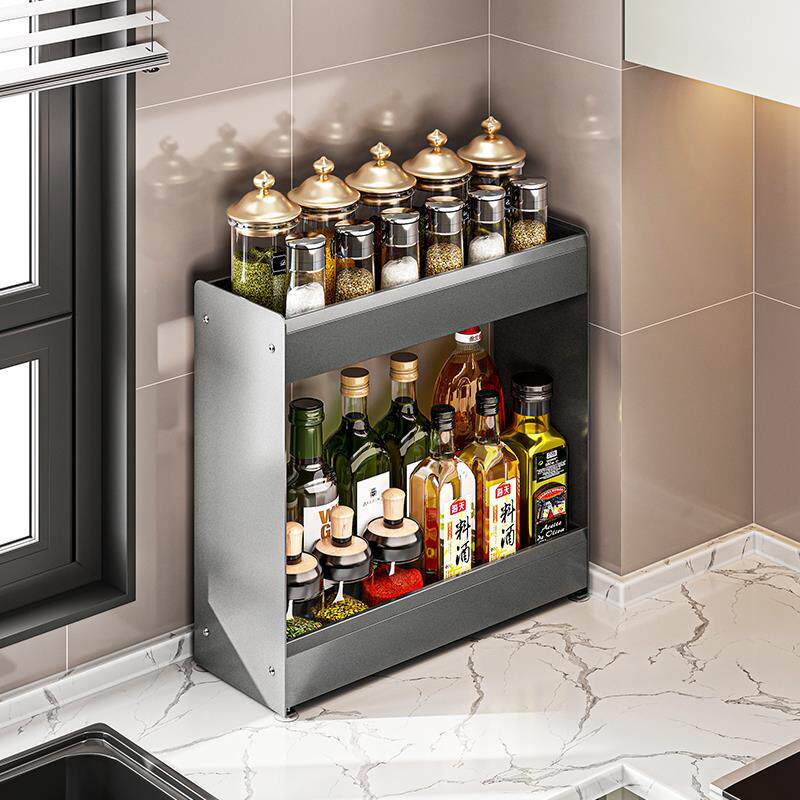 新款厨房调料置物架台面式窄款小尺寸佐料架酱油醋调味瓶收纳架子