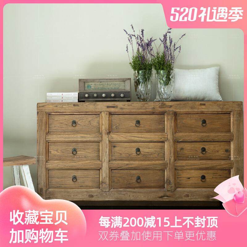 古朴年代实木餐边柜简约斗柜新中式玄关时尚装饰储物收纳柜可,电子元器件市场,其它元器件,淘宝优惠券,粉丝福利购,淘宝优惠卷