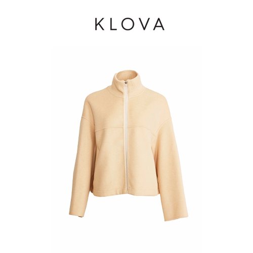 【KLOVA】冬季米色立领简约时尚短款羊绒外套【H】SR8993(UN)G
