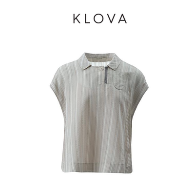 【KLOVA】夏季燕麦奶趣味条纹廓形衬衫【H】CW4719(UN)